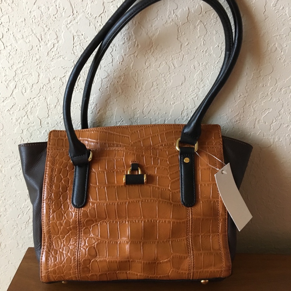 Tignanello handbag brown, Black and Tan